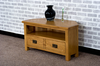 Duddon Oak Corner TV Unit - The Sofa Group