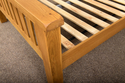 Duddon Oak Slatted Bed 4'6 - The Sofa Group