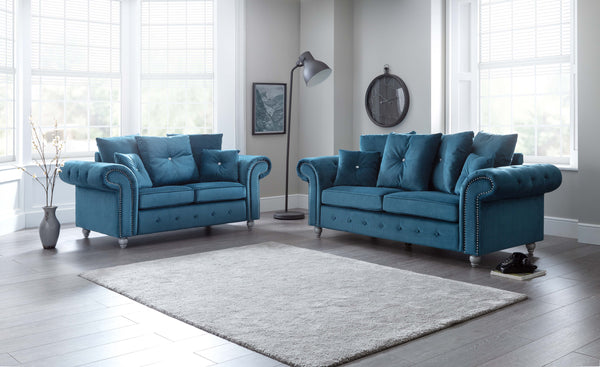 Napoli Teal 3 and 2 seater set