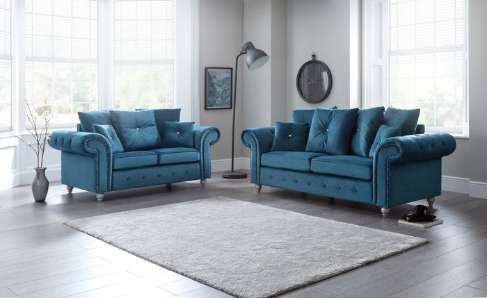 Napoli Teal 3 and 2 seater set