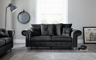 Napoli Black 3 and 2 Seater Set