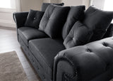 Napoli Black 3 Seater Sofa