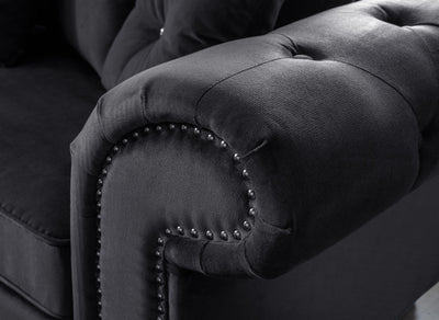 Napoli Black 2 Seater Sofa